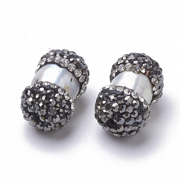 

PandaHall Natural Cultured Freshwater Pearl Beads, with Polymer Clay Rhinestones, Oval, White, 17~19x10~11mm, Hole: 0.5mm Pearl Oval White