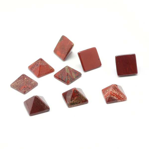 

PandaHall Natural Red Rainbow Jasper Cabochons, Pyramid, 14x14x10mm Rainbow Stone Pyramid