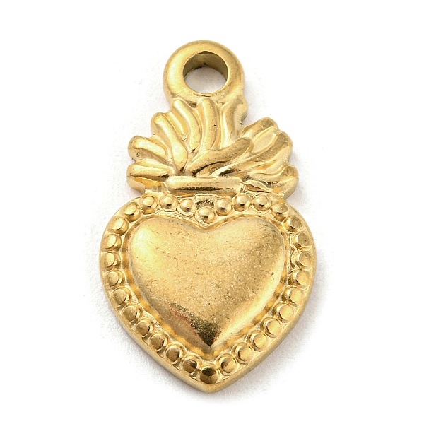

PandaHall 304 Stainless Steel Pendants, Sacred Heart Charm, Golden, 22x12.5x2.5mm, Hole: 3mm 304 Stainless Steel Heart