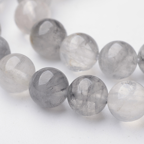 

PandaHall Natural Cloudy Quartz Round Bead Strands, 8.5mm, Hole: 1mm, about 47pcs/strand, 15.3 inch Cloudy Quartz Round