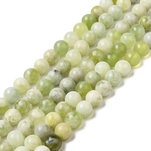 

PandaHall Natural New Jade Beads Strands, Round, 6mm, Hole: 1mm, about 60~62pcs/strand, 14.96''(38cm) New Jade Round