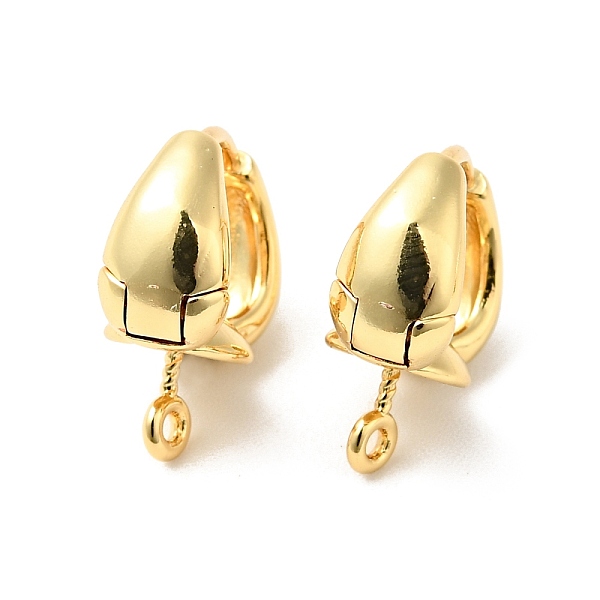 

PandaHall Brass Hoop Earring Findings, with Vertical Loops, Cadmium Free & Nickel Free & Lead Free, Real 18K Gold Plated, 14x13x5.5mm, Hole...