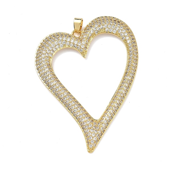 Pendenti grandi in ottone con micro pavé di zirconi cubici