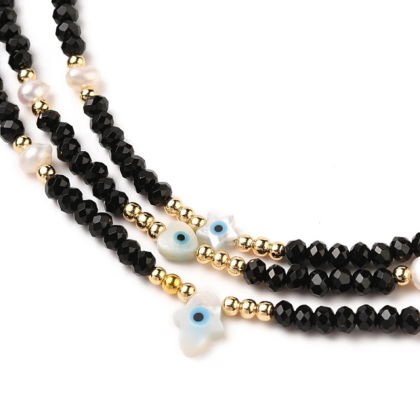 

PandaHall Evil Eye Natural White Shell Beaded Necklaces Sets, with Natural Malaysia Jade Beads, Pearl Beads, Brass Beads and 304 Stainless...