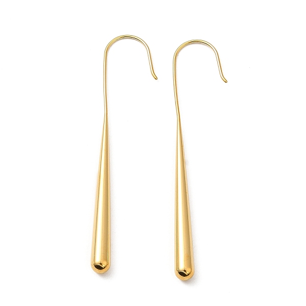 

PandaHall Ion Plating(IP) 304 Stainless Steel Dangle Earrings, Teardrop, Golden, 73x5mm 304 Stainless Steel Teardrop