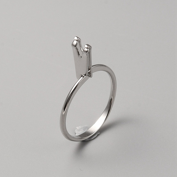 

PandaHall Aluminium Alloy Finger Rings Components, 4 Prong Ring Settings, Platinum, US Size 9(18.9mm) Alloy
