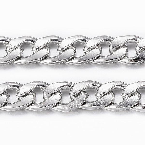 

PandaHall 304 Stainless Steel Cuban Link Chains, Chunky Curb Chains, Twisted Chains, Unwelded, with Spool, Stainless Steel Color...