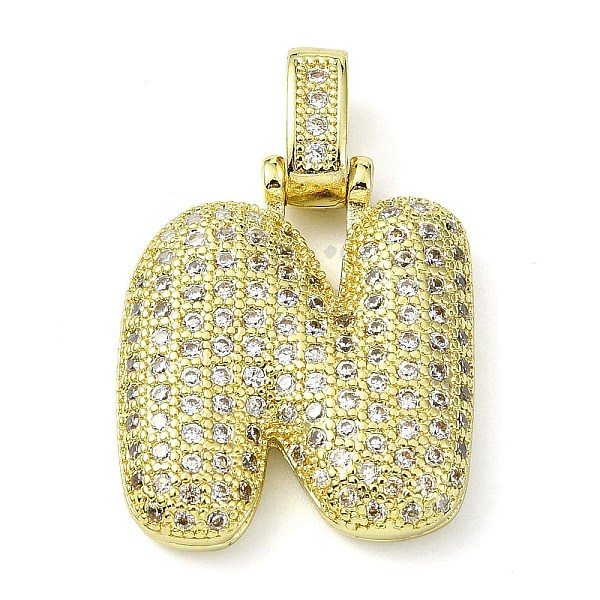 

PandaHall Brass Micro Pave Clear Cubic Zirconia Pendants, Real 18K Gold Plated, Letter N, 29mm, Hole: 4.8x3.5mm, Pendant: 23x20x5.5mm...