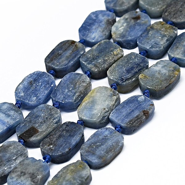 

PandaHall Natural Kyanite/Cyanite/Disthene Beads Strands, Frosted, Rectangle, 14~17x11~13x5~6mm, Hole: 1mm, about 21~23pcs/strand...
