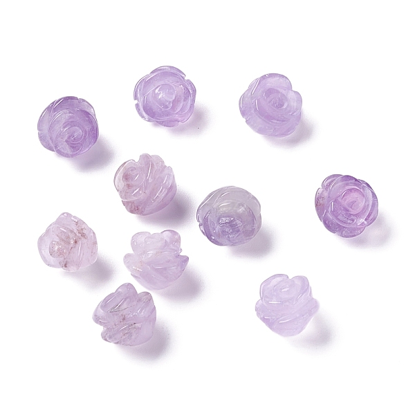 

PandaHall Natural Amethyst Beads, Rose, 9.5~10x9~9.5mm, Hole: 1mm Amethyst Flower
