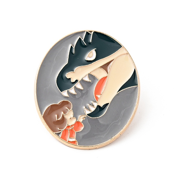 

PandaHall Dinosaur Enamel Pin, Light Gold Plated Alloy Badge for Backpack Clothes, Dark Slate Gray, 30.5x36x1.5mm Alloy+Enamel Gray