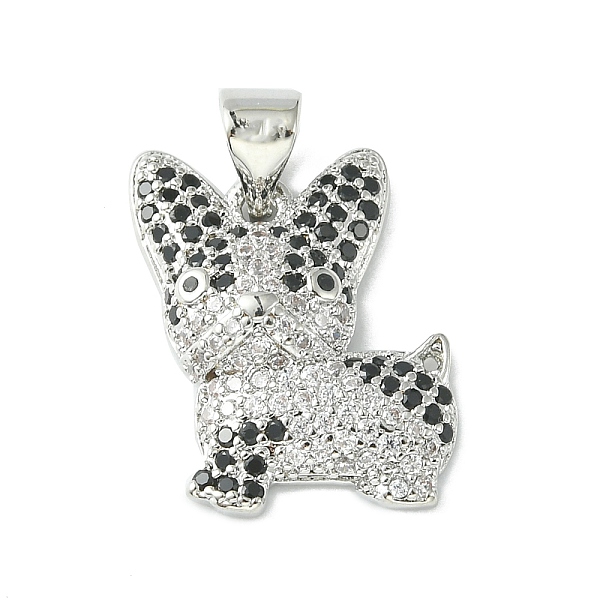 

PandaHall Brass Micro Pave Cubic Zirconia Pendants, Dog Charm, Platinum, 17.5x14.5x4mm, Hole: 4.5x3.5mm Brass+Cubic Zirconia Dog Black