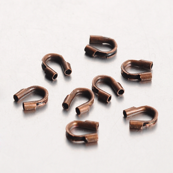 

PandaHall Eco-Friendly Rack Plating Brass Wire Guardians, Lead Free & Cadmium Free & Nickel Free, Red Copper, 5x4x1mm, Hole: 0.5mm Brass