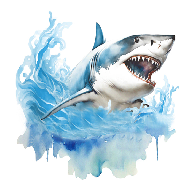 

PandaHall PVC Wall Stickers, Wall Decoration, Shark, 390x900mm, 2 sheets/set PVC Shark