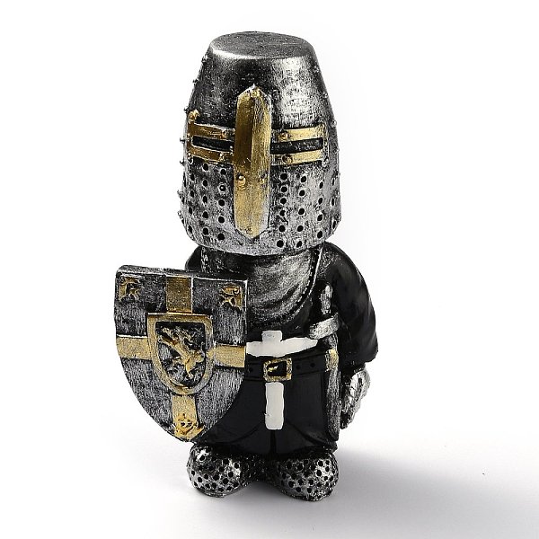 

PandaHall Resin Knight Guard Home Display Decorations, Antique Silver & Golden, 73x46x120mm Resin Human