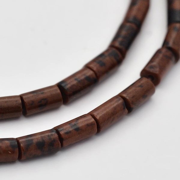 

PandaHall Column Natural Mahogany Obsidian Beads Strands, 4x2mm, Hole: 0.5mm, about 98pcs/strand, 15.7 inch Mahogany Obsidian Column