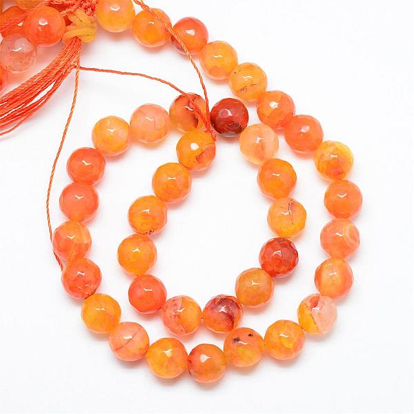 

PandaHall Natural Agate Bead Strands, Dyed, Faceted, Round, Dark Orange, 4~5mm, Hole: 1mm, about 91~93pcs/strand, 14.5~14.7 inch Natural...