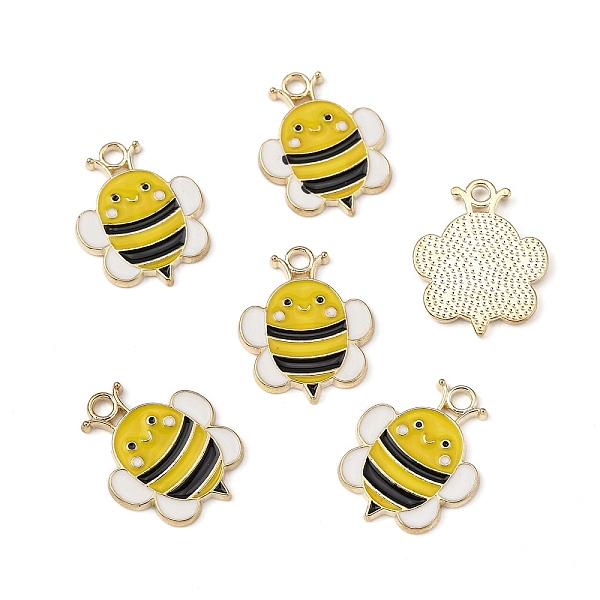 

PandaHall Zinc Alloy Enamel Pendants, Bee, Golden, Yellow, 23x18x1.5mm, Hole: 2mm Alloy+Enamel Bees Yellow