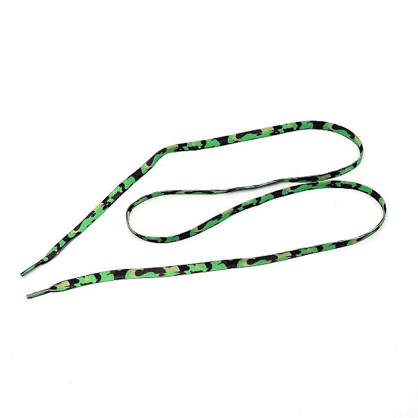 PandaHall Polyester Flat Custom Shoelace, Flat Sneaker Shoe String, for Kids and Adults, Medium Spring Green, 1185x9x3mm Polyester Flat