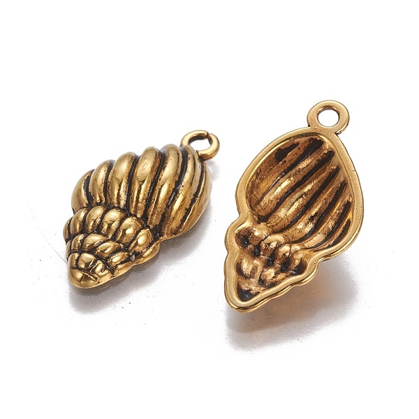 

PandaHall Tibetan Style Alloy Pendants, Lead Free and Cadmium Free, Trumpet Shell, Antique Golden, 25.5x13x5.5mm, Hole: 2mm Alloy Shell...