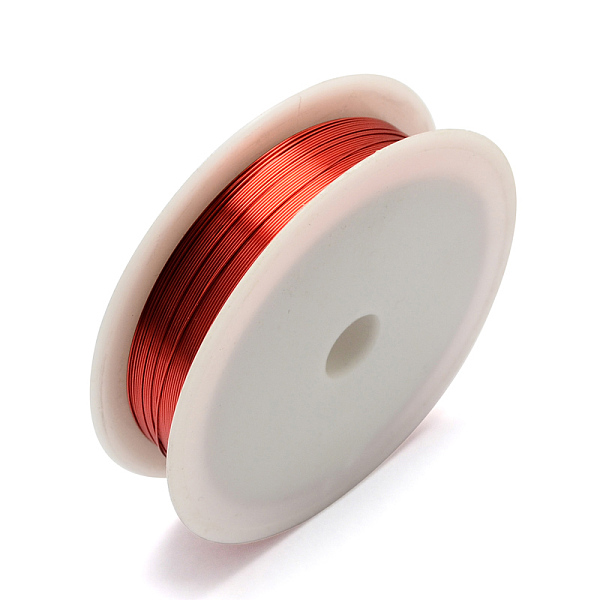 

PandaHall Round Copper Wire for Jewelry Making, Orange Red, 24 Gauge, 0.5mm, about 22.96 Feet(7m)/roll, 10 rolls/set Copper Round Red