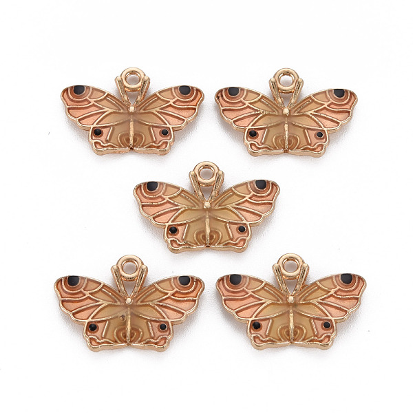 

PandaHall Alloy Enamel Pendants, Light Gold, Cadmium Free & Nickel Free & Lead Free, Butterfly, Light Salmon, 15x22x3mm, Hole: 1.6mm...