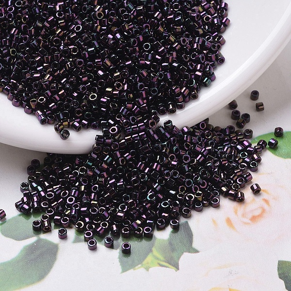 

PandaHall MIYUKI Delica Beads Small, Cylinder, Japanese Seed Beads, 15/0, (DBS0004) Metallic Dark Plum Iris, 1.1x1.3mm, Hole: 0.7mm, about..., Purple