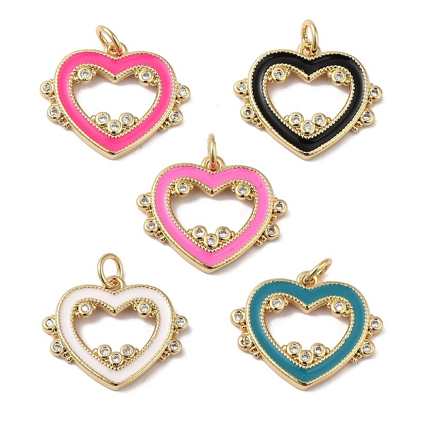

PandaHall Rack Plating Brass Micro Pave Cubic Zirconia and Enamel Pendants, with Jump Rings, Long-Lasting Plated, Lead Free & Cadmium Free..., Multicolor
