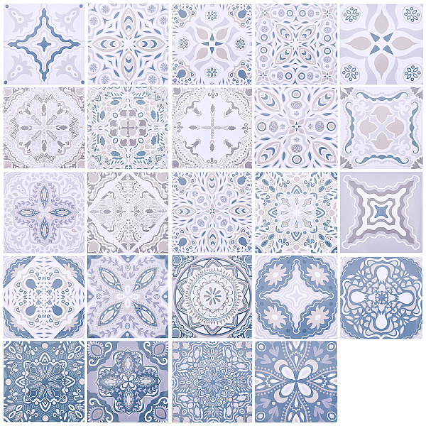 

PandaHall 3D Retro Floral Pattern Square PVC Wall Self-adhesive Tile Stickers, for Home Wall Decorative, Gray, 15x15x0.02cm, 24pcs/bag...