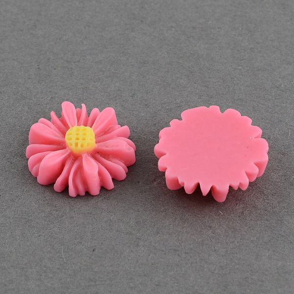 

PandaHall Flatback Hair & Costume Accessories Ornaments Resin Flower Daisy Decoden Cabochons, Hot Pink, 13x4mm Resin Flower