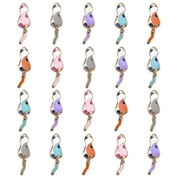 

PandaHall 35Pcs 5 Colors Eco-Friendly Alloy Enamel Pendants, Cadmium Free & Lead Free & Nickel Free, Light Gold, Cat, Mixed Color..., Multicolor