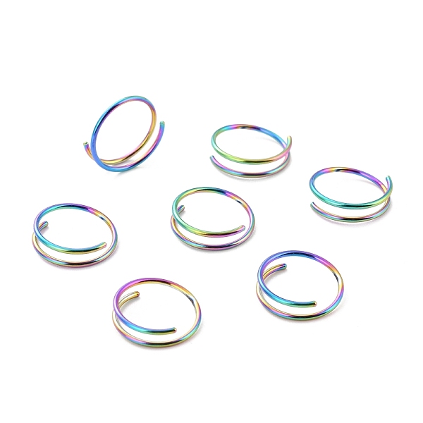 

PandaHall Rainbow Color Double Nose Ring for Single Piercing, Spiral 316 Surgical Stainless Steel Nose Ring for Women, Piercing Body Jewelry...