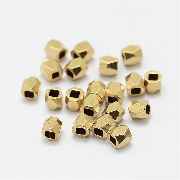 

PandaHall Brass Beads, Polygon, Nickel Free, Raw(Unplated), 3x3mm, Hole: 2mm Brass Polygon