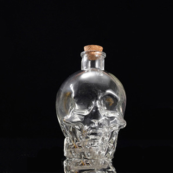 

PandaHall Glass Wishing Bottles, Bead Containers, Home Decorations, Skull, 9x13cm Glass Skull Clear