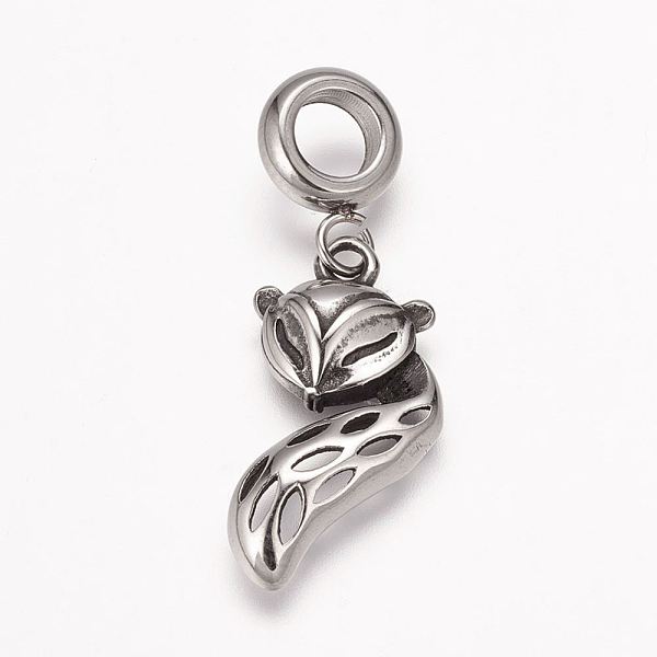 

PandaHall 304 Stainless Steel European Dangle Charms, Large Hole Pendants, Fox, Antique Silver, 32.5mm, Hole: 5mm, Pendant: 22.5x13x3mm 304...