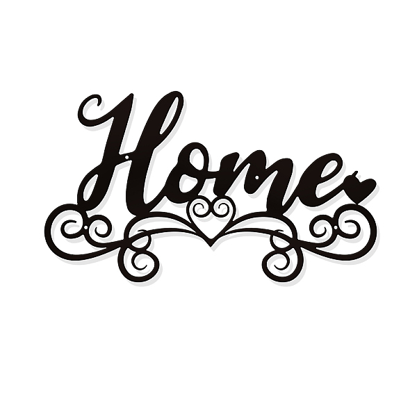 

PandaHall Metal Home Sign Decor Wall Art, 10x11.5 Home with Swirl Metal Wall Decor Black Scroll Wall Hanging Decor Silhouette for Home...