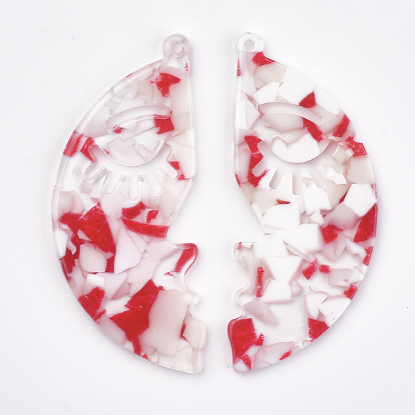 

PandaHall Cellulose Acetate(Resin) Pendants, Left Face, Crimson, 51x25.5x2.5mm, Hole: 1.4mm Cellulose Acetate Others Pink