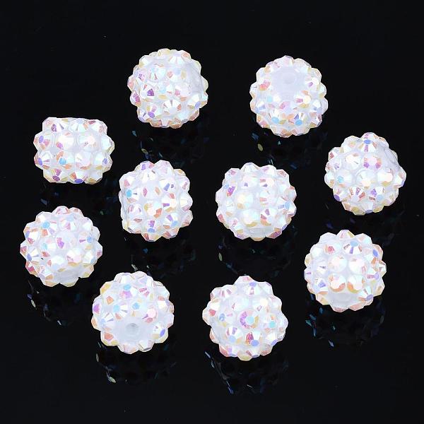 

PandaHall AB Color Resin Rhinestone Beads, Ball Chunky Beads for DIY Jewelry, with Jelly Style Inside, Round, White, 12x10mm, Hole: 2mm...