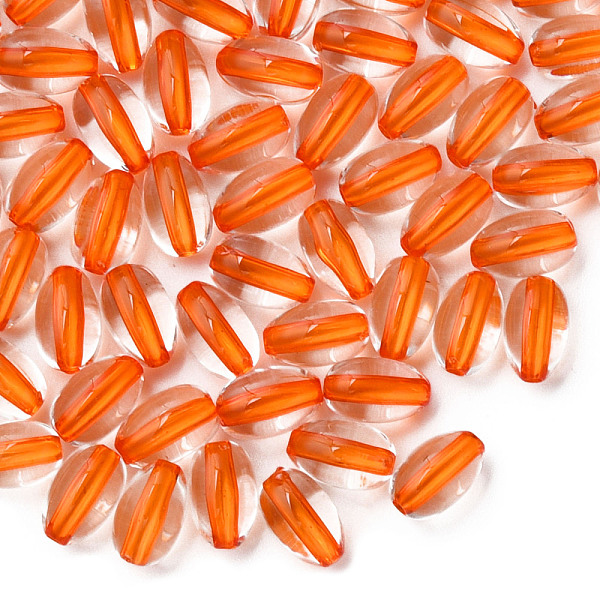 

PandaHall Transparent Acrylic Beads, Oval, Orange, 9.5x6mm, Hole: 1.5mm, about 2000pcs/500g Acrylic Oval Orange