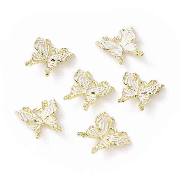 

PandaHall Alloy Enamel Pendants, Golden, Butterfly, White, 20x19x4mm, Hole: 2.5mm Alloy Butterfly White