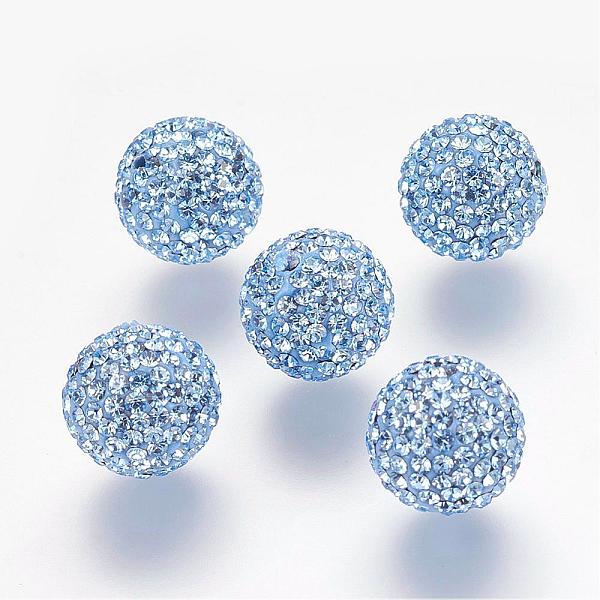 

PandaHall Half Drilled Czech Crystal Rhinestone Pave Disco Ball Beads, Large Round Polymer Clay Czech Rhinestone Beads, 211_Light Sapphire..., Blue