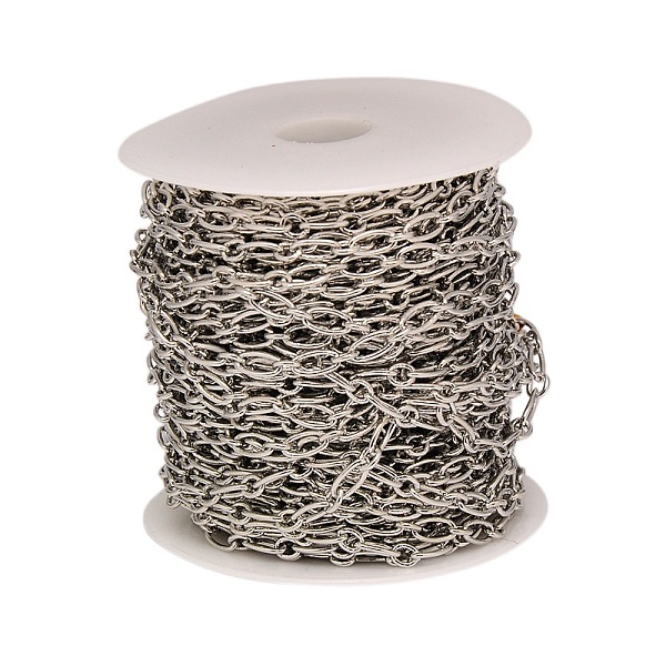 

PandaHall Brass Figaro Chains, Soldered, with Spool, Oval and Round Link Chains, Platinum, 4.5x1mm, about 82.02 Feet(25m)/roll Brass