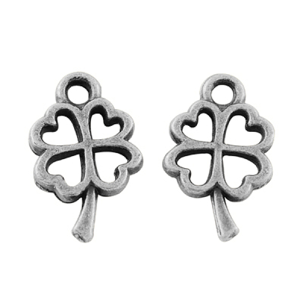 

PandaHall Tibetan Style Alloy Charms, Cadmium Free & Lead Free, Four Leaves Clover, Antique Silver, 10x6x1mm, Hole: 1mm, about 5000pcs/1000g...
