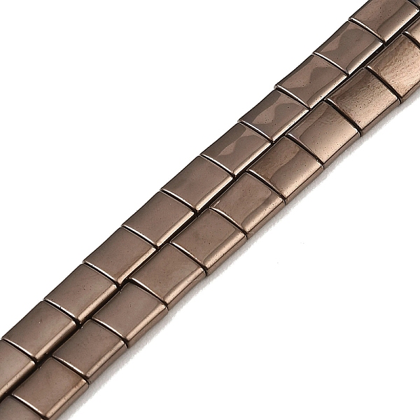 

PandaHall Electroplated Non-magnetic Synthetic Hematite Beads Strands, Square, 2-Hole, Coffee Plated, 5x5x2mm, Hole: 0.8mm, about..., Brown