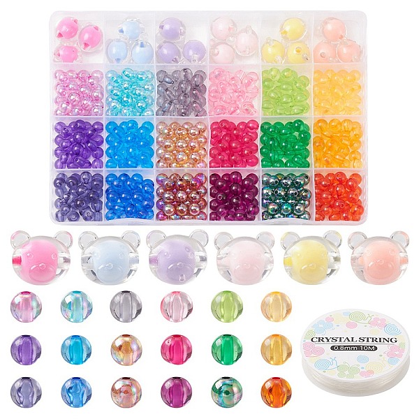 

PandaHall DIY Candy Color Bracelet Making Kit, Including Bear & Round Acrylic Beads, Elastic Thread, Mixed Color, 468Pcs/set Acrylic..., Multicolor