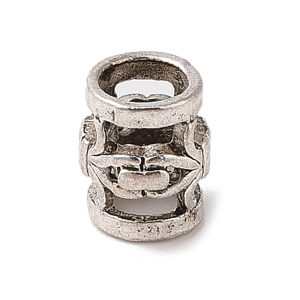 

PandaHall Tibetan Style Hollow Out Alloy European Beads, Large Hole Beads, Cadmium Free & Lead Free, Column with Crab Pattern, Antique...