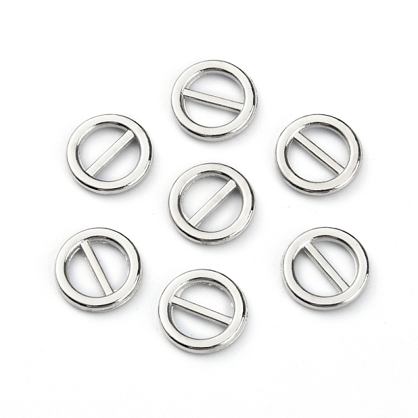 

PandaHall Alloy Slide Buckles, Flat Round, Platinum, 8x1mm Alloy Flat Round