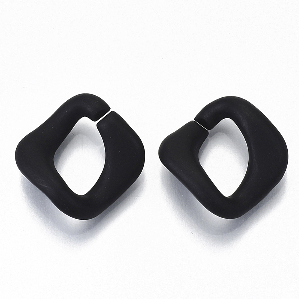 

PandaHall Opaque Spray Painted Acrylic Linking Rings, Quick Link Connectors, for Curb Chains Making, Twist, Black, 24x24x9mm, Inner Diameter...