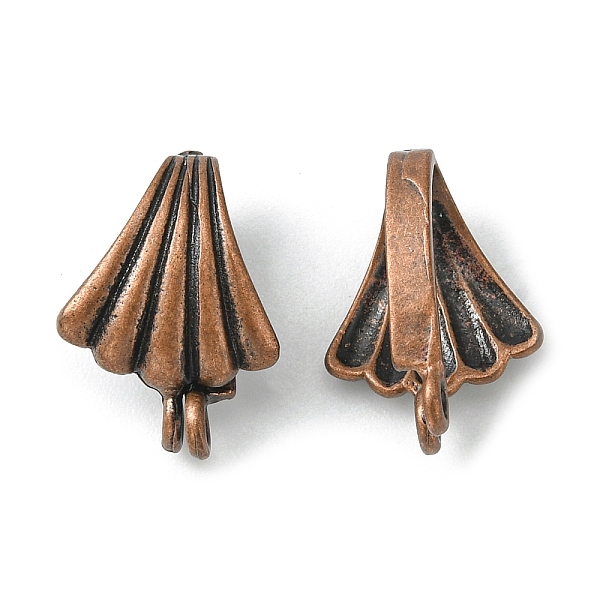 

PandaHall Brass Donut Bails, Red Copper, 17.5x12mm, Inner Size(Place for Donut) : about 12.2mm Long, 5mm Thick Brass