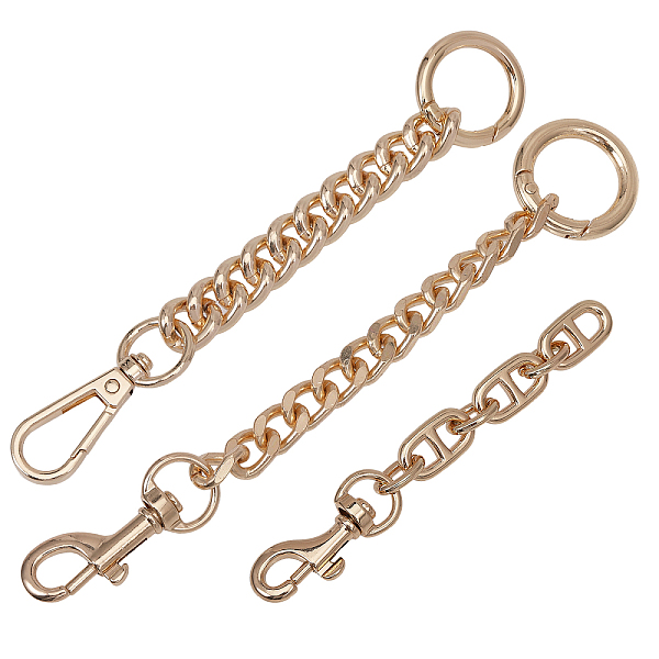 

PandaHall CHGCRAFT 3Pcs 3Styles Alloy Link Chain Bag Purse Strap Extender with Swivel Clasps for Purse Clutch Bag Replacement Accessoies...